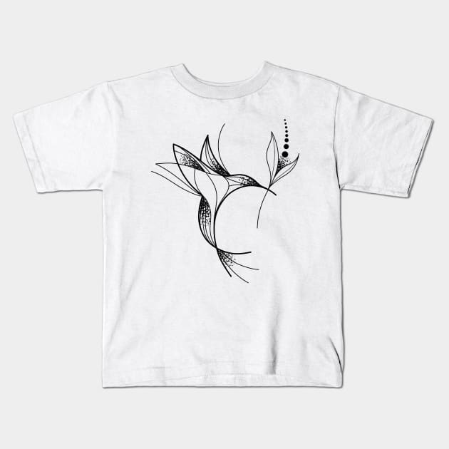 Hummingbird Concept Kids T-Shirt by Fabio Galuppi Ink